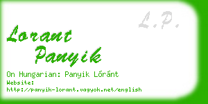 lorant panyik business card