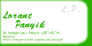 lorant panyik business card